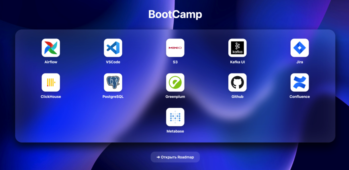 Стек и путь пайплайна BootCamp